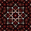 Illustration madala background geometric semaless pattern mirror blend red color