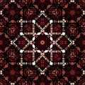 Illustration madala background geometric semaless pattern mirror blend red color