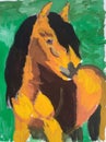 Painted illustration of horse