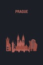 Prague art design concept. Royalty Free Stock Photo