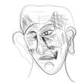 Illustration made on tablet depicting a human face