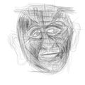 Illustration made on tablet depicting a human face