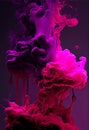 Illustration of magenta paint splash isolated on black background. Royalty Free Stock Photo