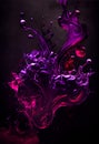 Illustration of magenta paint splash isolated on black background. Royalty Free Stock Photo