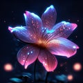 Illustration of a magic flower on a dark background. Vector illustration. Generative AI Royalty Free Stock Photo