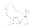 Illustration of a magnificent lion in white isolated on a white background