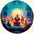 Illustration of Mahadeva Temple in Jaipur, India generative AI