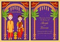 Couple on Indian Wedding invitation template background