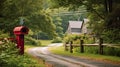 Illustration of a mailbox with nature blur background.