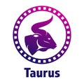 Illustration of a majestic bull side view. Taurus Zodiac sign Royalty Free Stock Photo