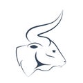 Illustration of a majestic bull side view. Taurus Zodiac sign Royalty Free Stock Photo