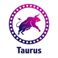 Illustration of a majestic bull side view. Taurus Zodiac sign Royalty Free Stock Photo