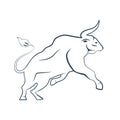 Illustration of a majestic bull side view. Taurus Zodiac sign Royalty Free Stock Photo