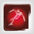 Speed skating stripy icon