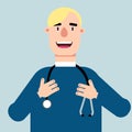 Illustration of a male doctor. Vector illustration Royalty Free Stock Photo