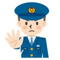 Illustration of a male police officer stopping