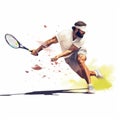 Male Tennis Player Hitting a Forehand