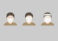 Illustration of male wearing face protective equipment