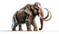 Illustration of Mammoth represented with bones skin and muscle. Generative AI Royalty Free Stock Photo