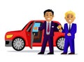 Illustration of Man Buys a New Car Royalty Free Stock Photo