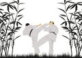 Illustration of a man demonstrating karate.