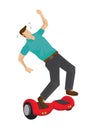 Illustration of a man falling from a two-wheeled hover board. Co Royalty Free Stock Photo