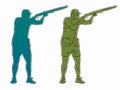 Silhouette trap shooter. vector drawing