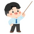 Illustration of a Man Holding a Pointer Stick Royalty Free Stock Photo