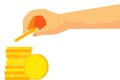 Illustration for man invest his money (Golden Blank Coin)