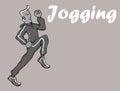 Illustration of man jogging