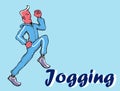Illustration of man jogging