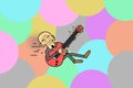 Illustration of man playing rock and roll Royalty Free Stock Photo