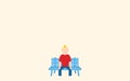 Illustration of a man sitting alone on a two-seater bench Royalty Free Stock Photo