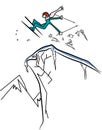 Man skiing jumping in the air.