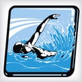 Dynamic icon of swim backstroke