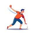 Illustration of a man throwing a ball during the game Royalty Free Stock Photo