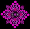 dots flower colorful pink lilac black background mandala has png