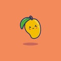 Illustration mango fruit, the cute illustration used for web, for infographic, icon web or mobile app, presentation icon, etc,