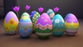 illustration of many Easter eggs.