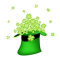 Illustration of Many Four Leaf Clovers in Green Ha