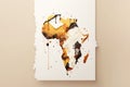 Illustration of the map of the African continent filled with colors. Generative AI Royalty Free Stock Photo