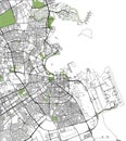 Map of the city of Doha, Qatar Royalty Free Stock Photo