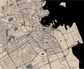 Map of the city of Doha, Qatar Royalty Free Stock Photo