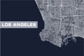 Map of the city of Los Angeles, USA Royalty Free Stock Photo