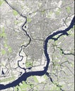 Map of the city of Philadelphia, Pennsylvania, USA