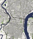 Map of the city of Philadelphia, Pennsylvania, USA