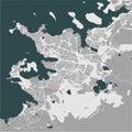 Map of the city of Reykjavik, Capital Region, Iceland