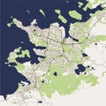 Map of the city of Reykjavik, Capital Region, Iceland