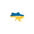 Illustration map, in the national colors of the state of Ukraine.