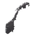 map of Norway on old black grunge paper Royalty Free Stock Photo